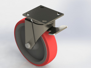 caster wheel swivel with lock 3D Model