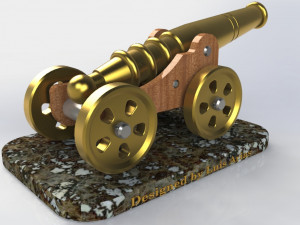 Ornamental desk cannon 3D Model