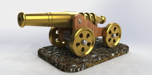 Ornamental desk cannon 3D Model .c4d .max .obj .3ds .fbx .stl .blend 