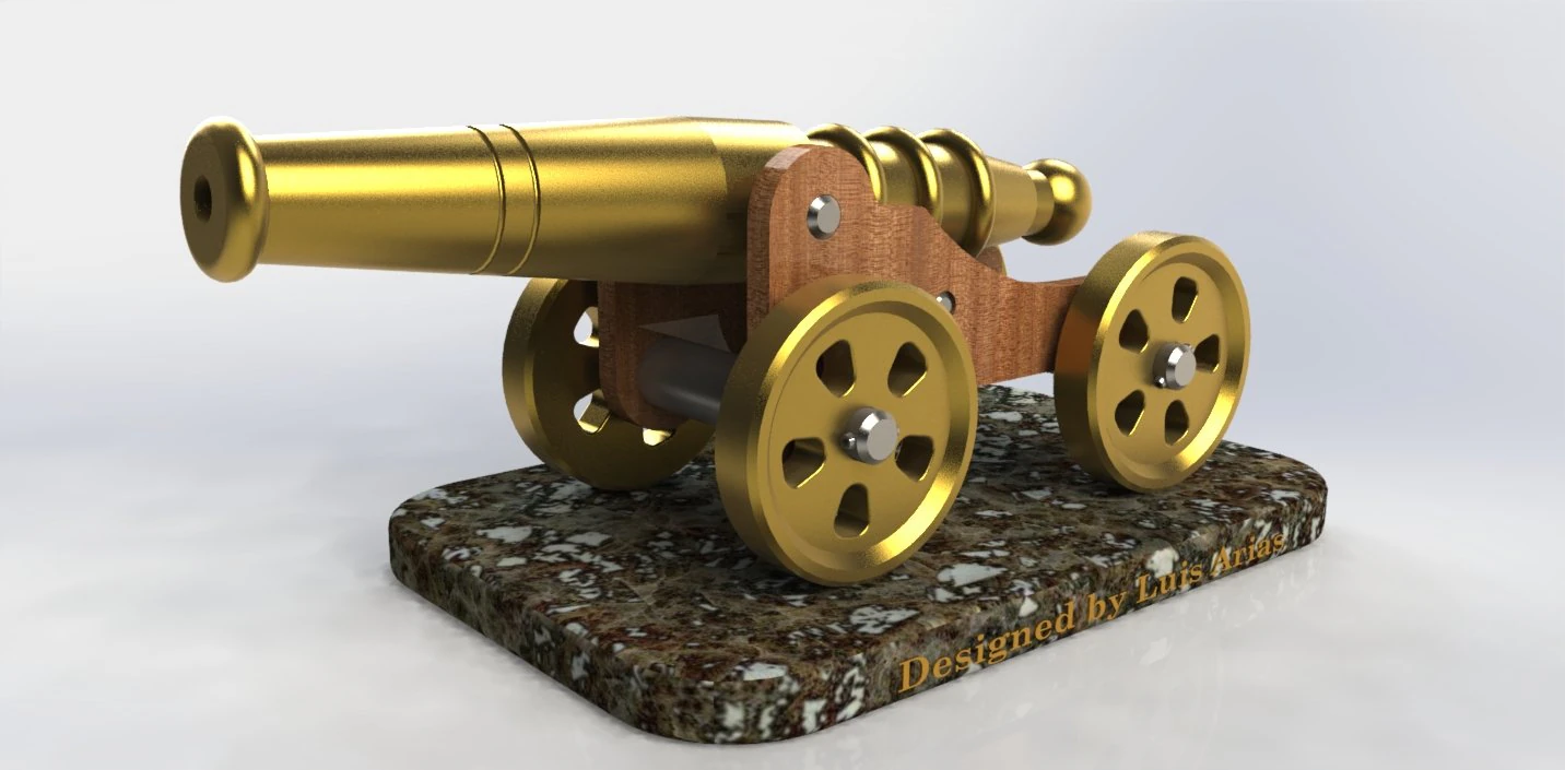 Ornamental desk cannon 3D Model .c4d .max .obj .3ds .fbx .stl .blend