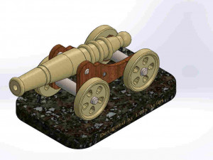 Ornamental desk cannon 3D Model