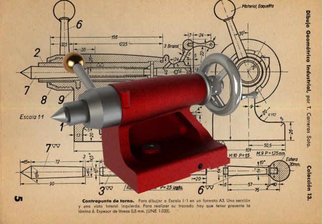 Tailstock - Carreras Soto Model 3D .c4d .max .obj .3ds .fbx .stl .blend 