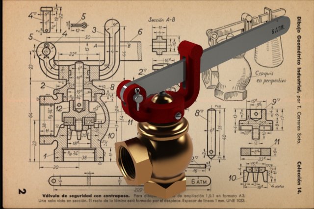 Safety valve with counterbalance-Carreras Soto Model 3D .c4d .max .obj .3ds .fbx .stl .blend 