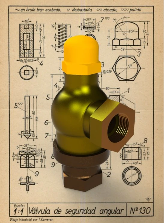 Angular Safety Valve-Carreras Soto 3D Model .c4d .max .obj .3ds .fbx .stl .blend 