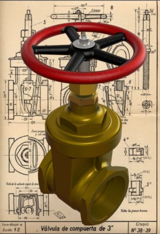 3-Inch Gate Valve-Carreras Soto Modelo 3D .c4d .max .obj .3ds .fbx .stl .blend 
