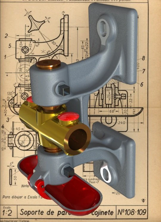 Wall Bracket with Bearing-Carreras Soto 3D Model .c4d .max .obj .3ds .fbx .stl .blend 