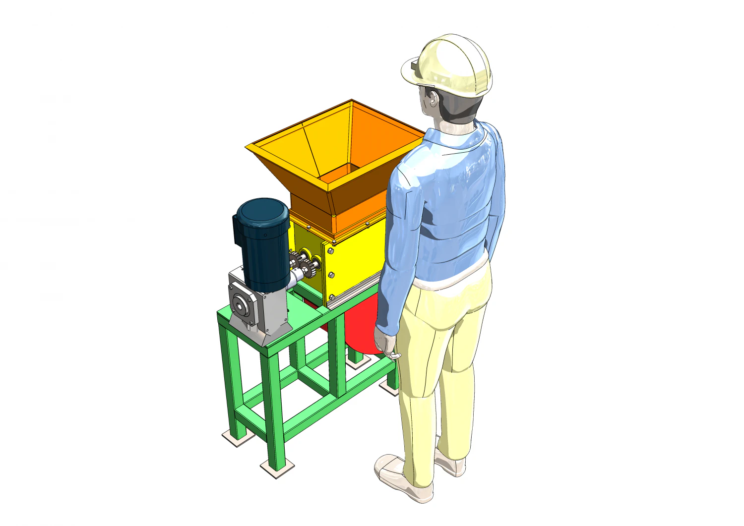 DRAWINGS TO MAKE PLASTIC SHREDDER MACHINE 3D Model .c4d .max .obj .3ds .fbx .stl .blend