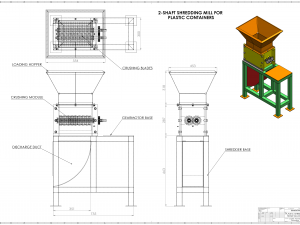 DRAWINGS TO MAKE PLASTIC SHREDDER MACHINE 3D-Modell