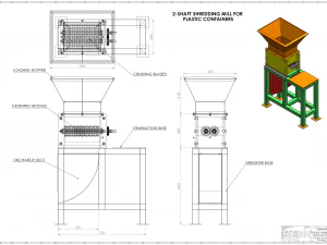 DRAWINGS TO MAKE PLASTIC SHREDDER MACHINE 3D Model