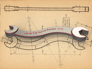 Fixed curve spanner - Carreras Soto 3D Model