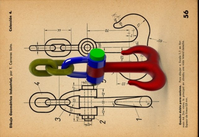 Double Chain Hook - Carrras Soto 3D Модель .c4d .max .obj .3ds .fbx .stl .blend 
