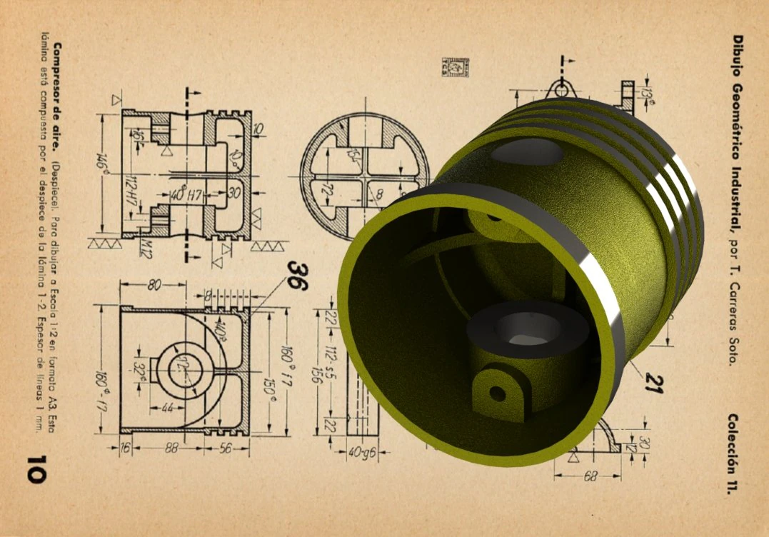 Air Compressor Part 36 Piston - Carreras Soto 3D Model .c4d .max .obj .3ds .fbx .stl .blend 