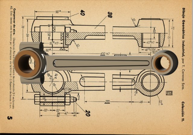 Air Compressor Parts 35-38-49 Connecting Rod - Carreras Soto Modelo 3D .c4d .max .obj .3ds .fbx .stl .blend 
