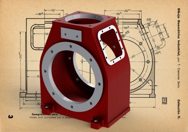 Air Compressor Part 16 Housing - Carreras Soto Modello 3D .c4d .max .obj .3ds .fbx .stl .blend 