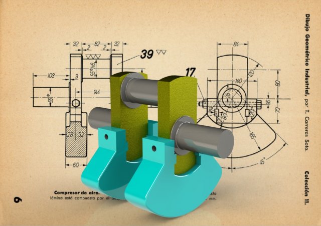 Air Compressor Parts s 15-18-39 Crankshaft - Carreras Soto Modelo 3D .c4d .max .obj .3ds .fbx .stl .blend 