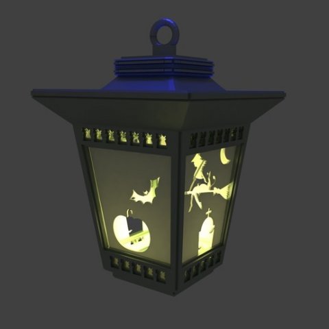 old street lamp for haloween 3D 打印模型 .c4d .max .obj .3ds .fbx .stl .blend 