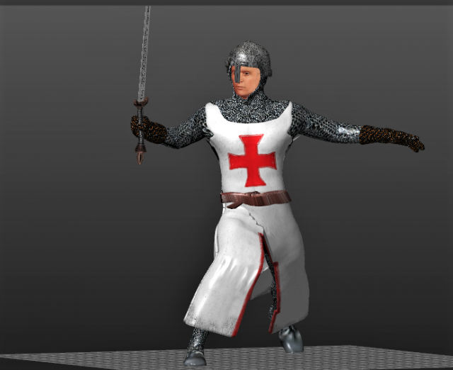 templar knight middle ages 3D 打印模型 .c4d .max .obj .3ds .fbx .stl .blend 