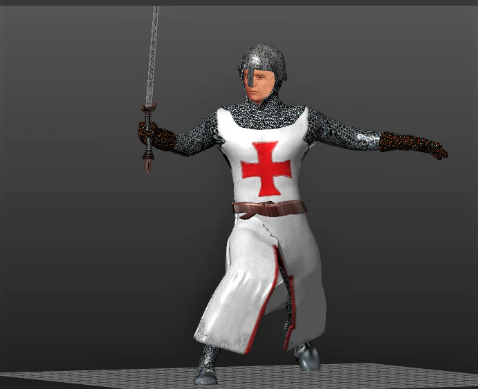 templar knight middle ages 3D Print Model .c4d .max .obj .3ds .fbx .stl .blend 