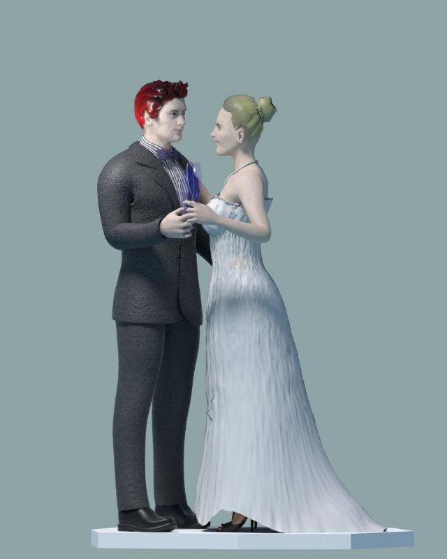 just married couple 3D प्रिंट मॉडल .c4d .max .obj .3ds .fbx .stl .blend 