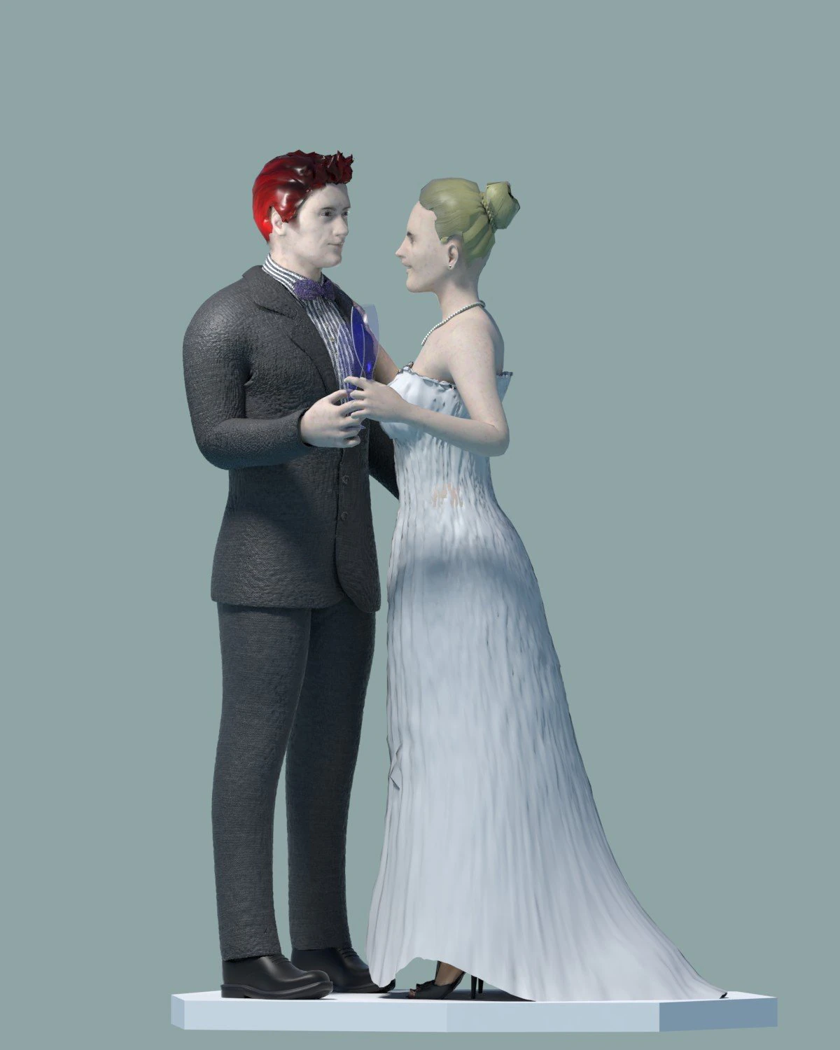 just married couple 3D Print Model .c4d .max .obj .3ds .fbx .stl .blend 
