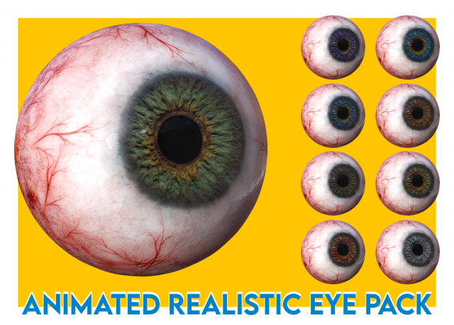 eye anatomy photorealistic eyeball 3Dモデル .c4d .max .obj .3ds .fbx .stl .blend 
