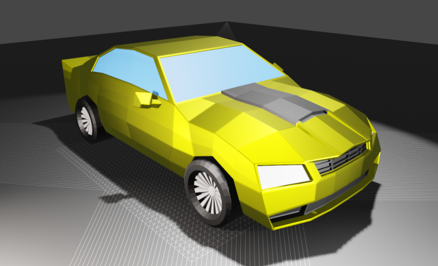 yellow sports car Modello 3D .c4d .max .obj .3ds .fbx .stl .blend