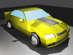 yellow sports car 3D Model