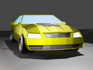 yellow sports car Modello 3D