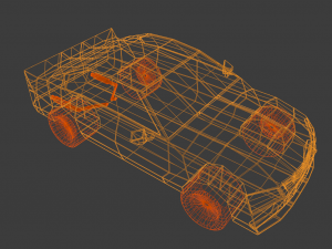 yellow sports car Modello 3D