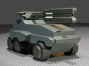 middle artillery Modello 3D
