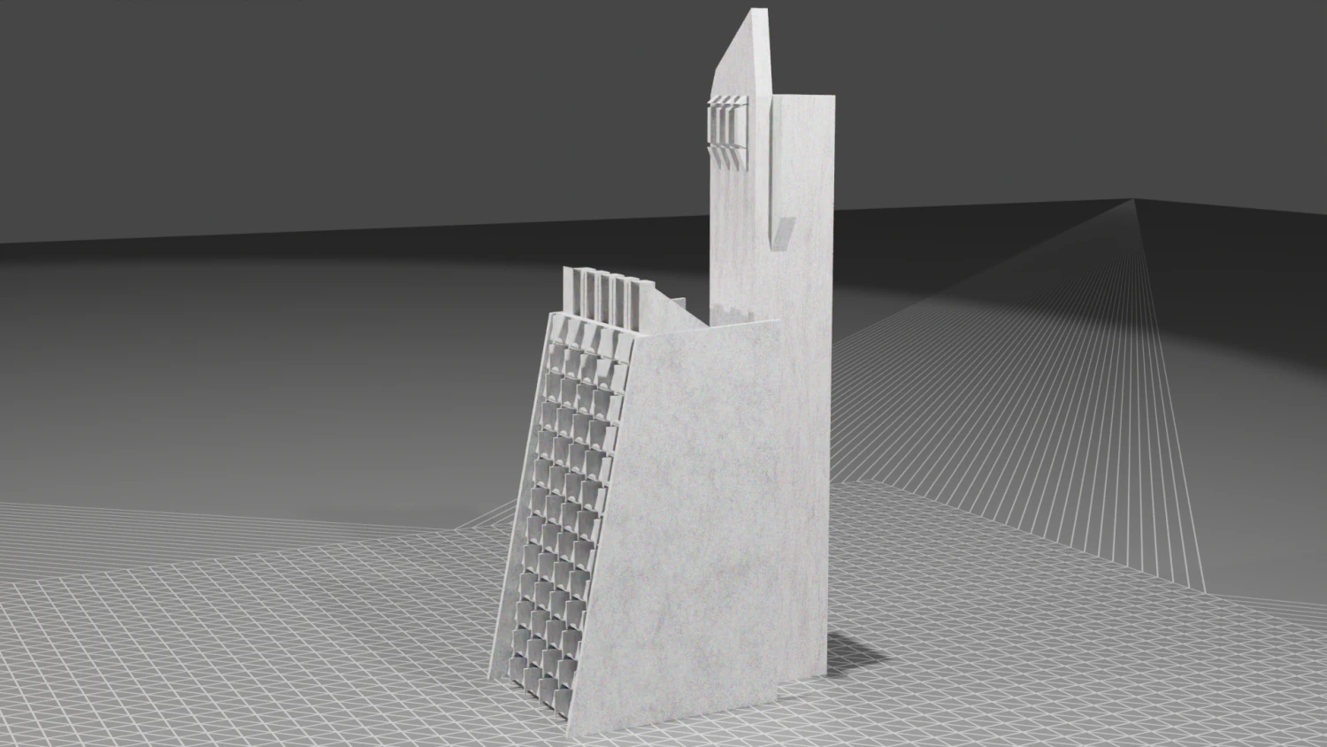 brutalistic building 3D Model .c4d .max .obj .3ds .fbx .stl .blend 