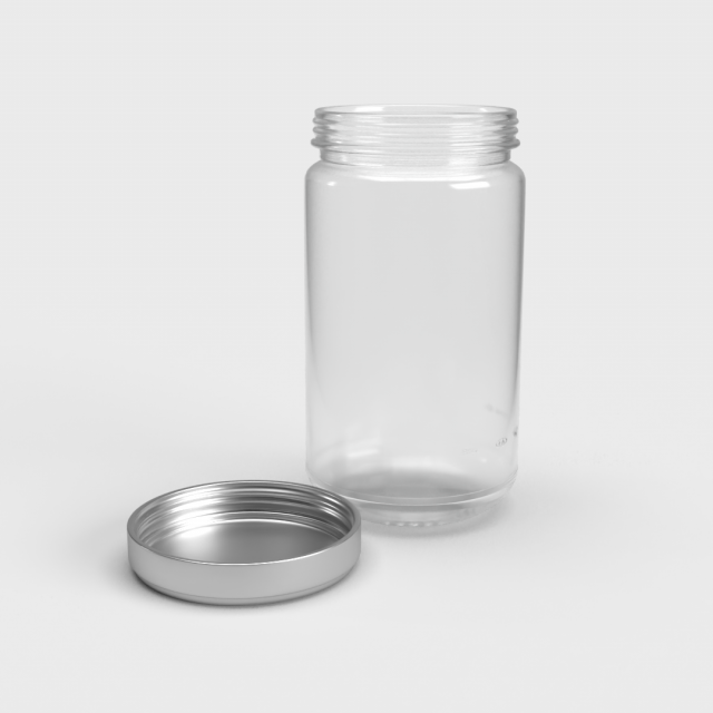 Twist Jar with Screw Lid 3D Model .c4d .max .obj .3ds .fbx .stl .blend 