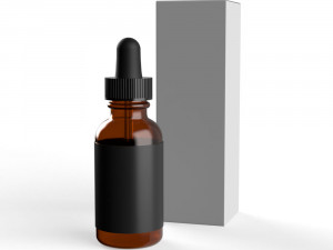 Dropper Bottle with Fluted Lid and Screw Top Low-poly Modelo 3D