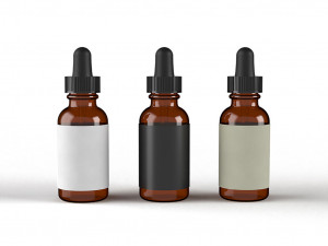 Dropper Bottle with Fluted Lid and Screw Top Low-poly Modelo 3D