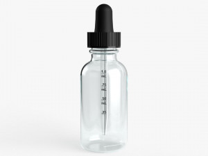 Dropper Bottle with Fluted Lid and Screw Top Low-poly Modelo 3D