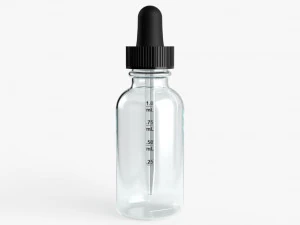 Dropper Bottle with Fluted Lid and Screw Top Low-poly 3D Model