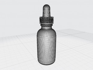 Dropper Bottle with Fluted Lid and Screw Top Low-poly Modelo 3D