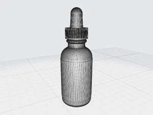 Dropper Bottle with Fluted Lid and Screw Top Low-poly 3D Model