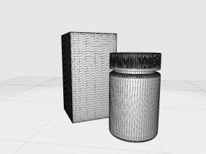 Pill Medicine Supplement Bottle with Safety Lid and Box Modèle 3D