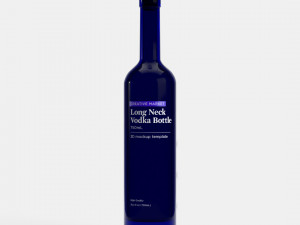 750mL Long Neck Glass Vodka Bottle 3D Модель