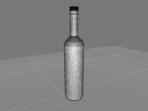 750mL Long Neck Glass Vodka Bottle 3D Модель