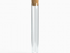Glass Vial Test Tube with Cork Stopper Modèle 3D