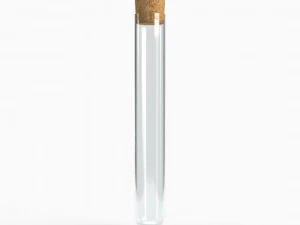 Glass Vial Test Tube with Cork Stopper 3D Model