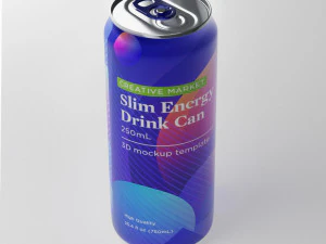 Slim Can Soda Energy Beverage 250mL 3D Model