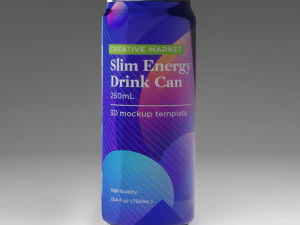 Slim Can Soda Energy Beverage 250mL 3D Model