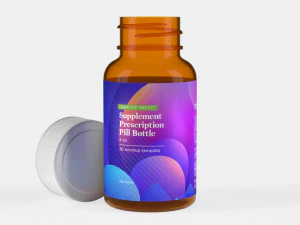 Plastic Pill Packer Nutritional Supplement Bottle 3D Model