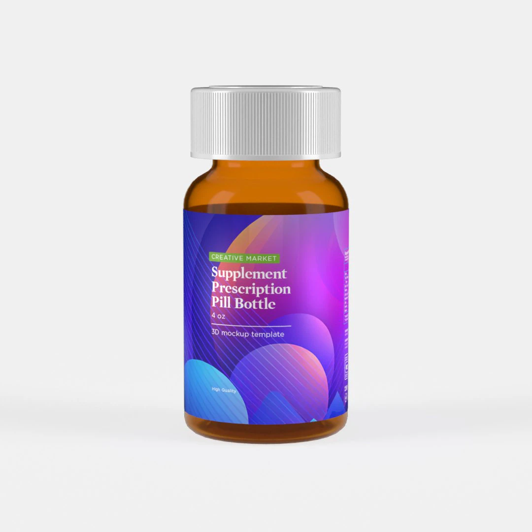 Plastic Pill Packer Nutritional Supplement Bottle 3D Model .c4d .max .obj .3ds .fbx .stl .blend