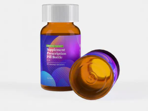 Plastic Pill Packer Nutritional Supplement Bottle 3D Model