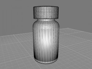 Plastic Pill Packer Nutritional Supplement Bottle 3D Model