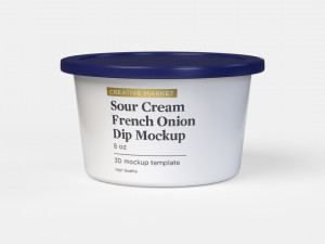 Sour Cream Yogurt French Onion Dip Container with Lid 8 oz 3Dモデル